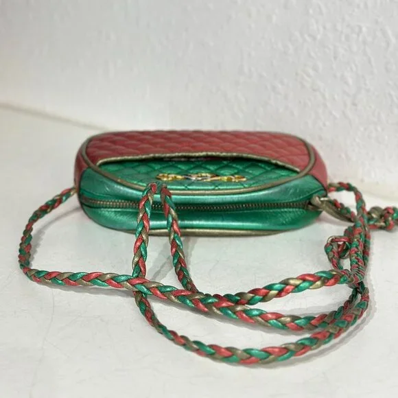 Gucci Red And Green Leather Small Shoulder Bag Crossbody - Picture 6 of 9